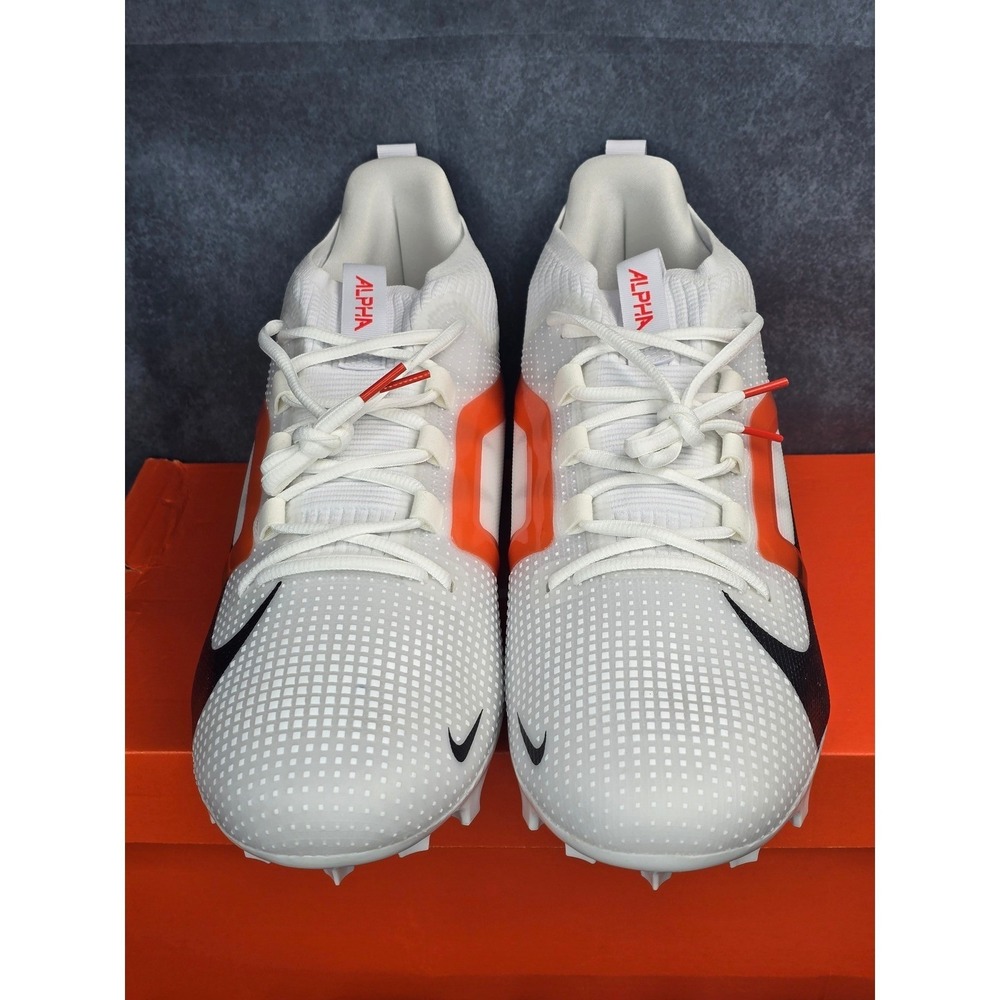 NWB Nike Alpha Menace 4 Elite TB P White Orange Football Cleats SZ 12.5 - Picture 2 of 8